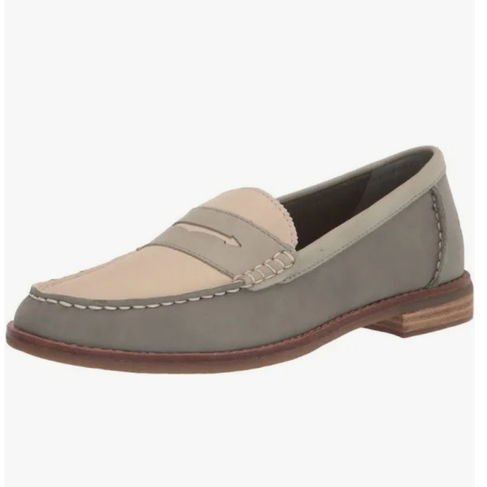 Sperry Two-Tone Gray and Cream Penny Loafers